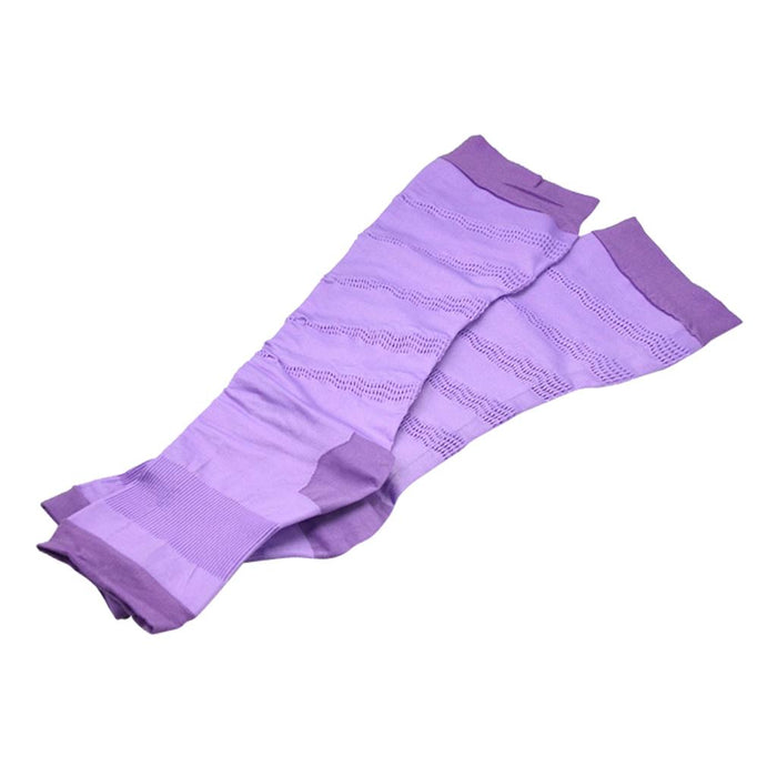 Crofta 1 Pair Women Open Toe Compression Socks Sleeves For Sports Running Purple