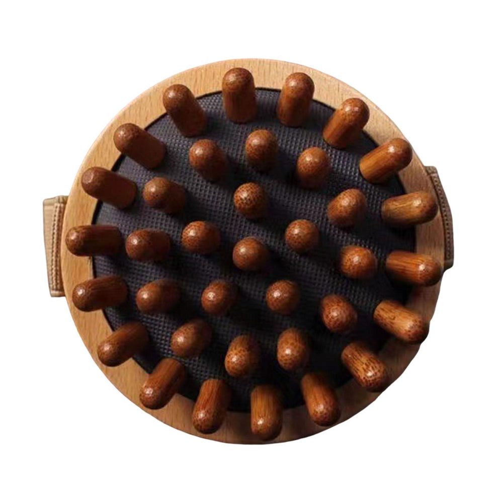 Crofta Wooden Massager Back Muscle Portable Guasha Scraping Brush for Arm Waist Leg 9.5x4.5cm Brown