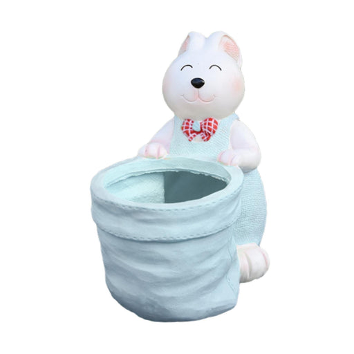 Crofta Flower Pot Container Decorative Animal Plant Pot for Windowsill Outdoor Home Blue