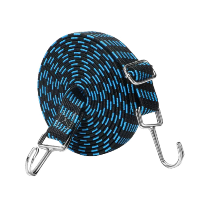 Crofta Elastic Luggage Rope Straps Bungee Cords for Tents, Heavy Objects Latex Core Blue Black 5m