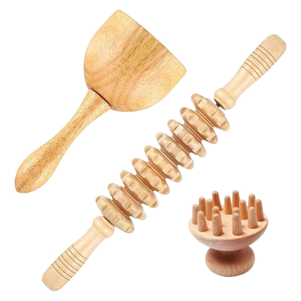 3Pcs Massage Tools Lymphatic Drainage Wood for Full Body Use Arms Neck