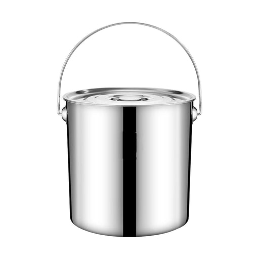 201 Stainless Steel Stockpot Oil Bucket Tall Cooking Pot for Household Hotel 11.5L