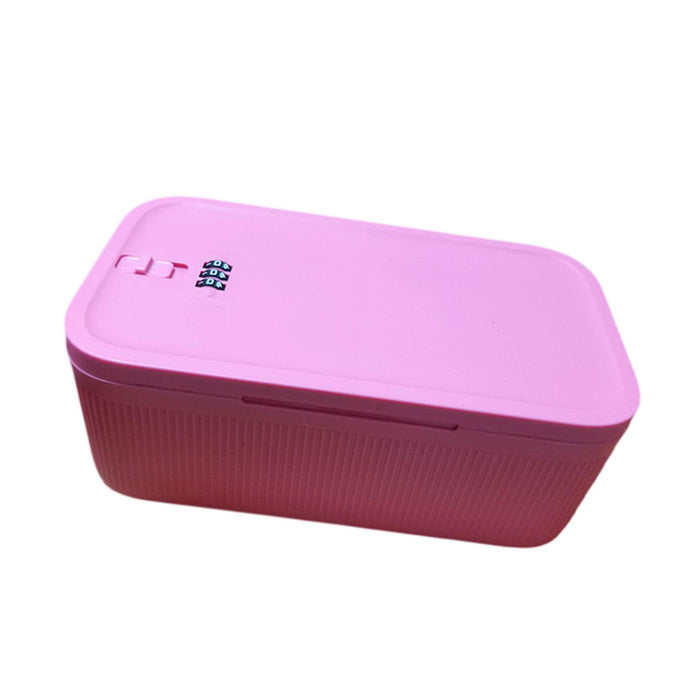 Crofta Phone Lock Box Convenient Lockable Storage Box for Bedroom Living Room Table Pink