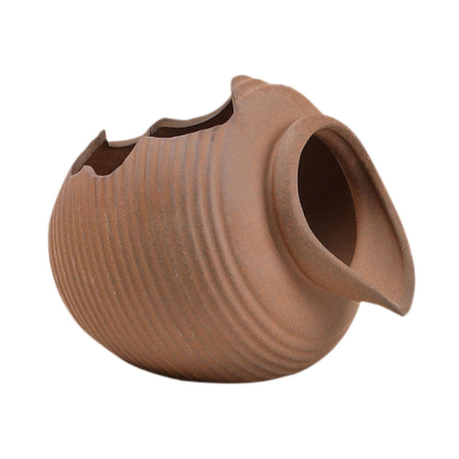 Crofta Waterfall Water Fountain Jar Clay Pot Accessory Flowing Water Ornament Brown