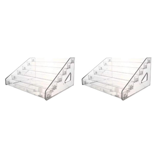 2 Pieces Acrylic Nail Polish Display Rack Countertop Acrylic Lipstick Holder 6 Tier