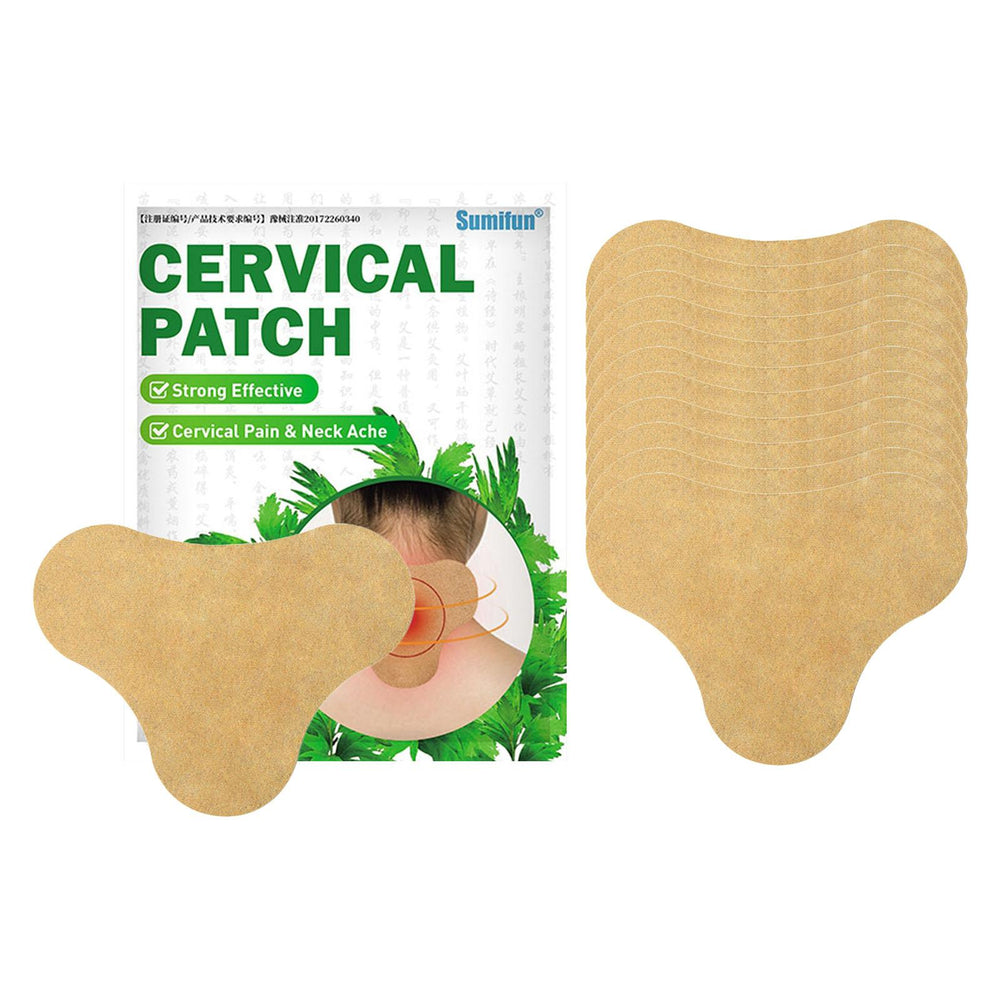 Crofta 12 Sheets Natural Cervical Patch Relaxing Pain Plaster Sticker Self Adhesive