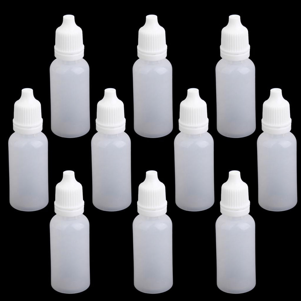 Crofta 10pcs 15ml Empty Plastic Squeezable Dropper Bottles for Eye Drops Lab Liquid