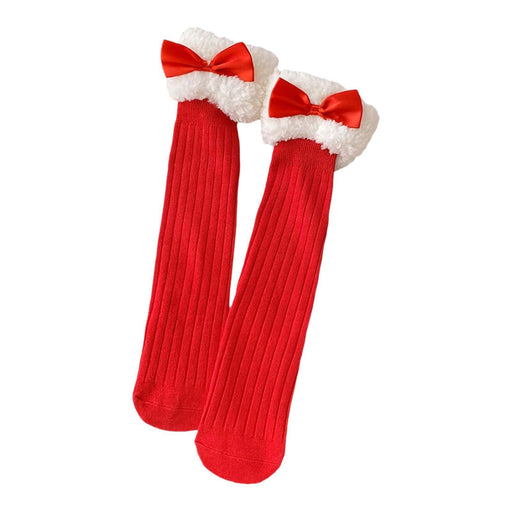 1 Pair Knee Socks for Girls Party Favors Elastic Novelty Long Socks for Kids with Bow