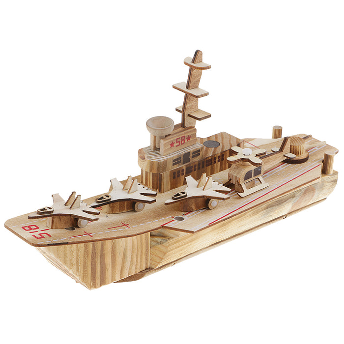 Crofta Wooden Aircraft Carrier Toy Tourist Crafts Souvenir Collectible Gift