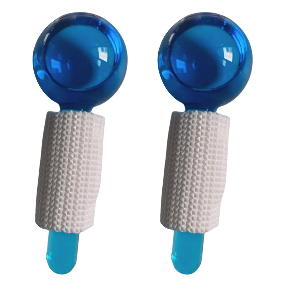 2Pcs Ice Globe Anti-Aging Face and Eye Skin Treatment Cooling Facial Roller Blue