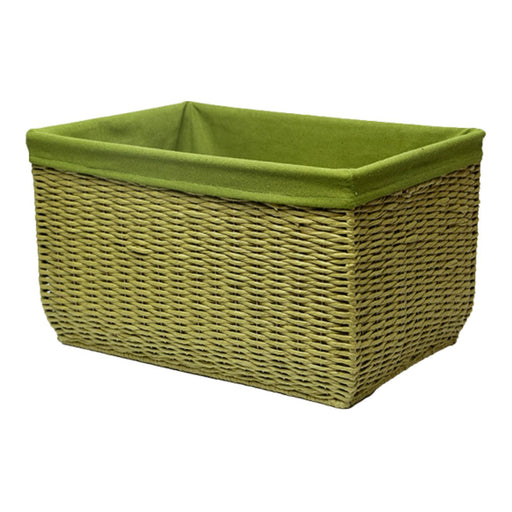 Crofta Handwoven Basket Dirty Clothes Bag Decoration Storage Bin for Home Dorm Toys Green Large