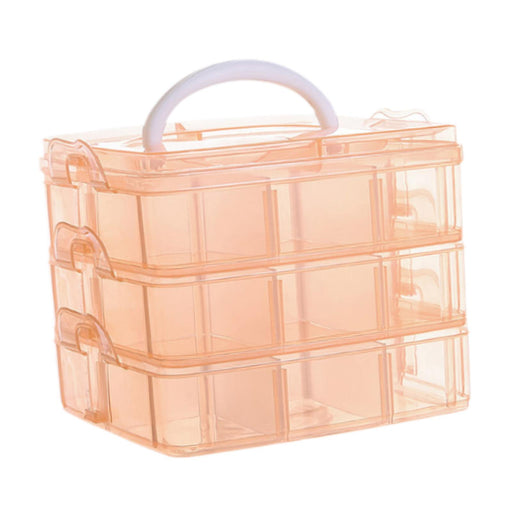 Crofta 18 Grid Organizer Box for Nail Art Decorations DIY Crafts Accessories Charms Orange