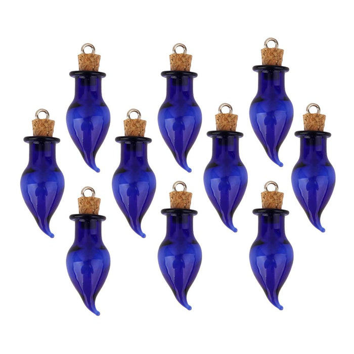 Crofta 10pcs Glass Cork Bottles Vial Wishing Bottle DIY Pendant Charm - Chili