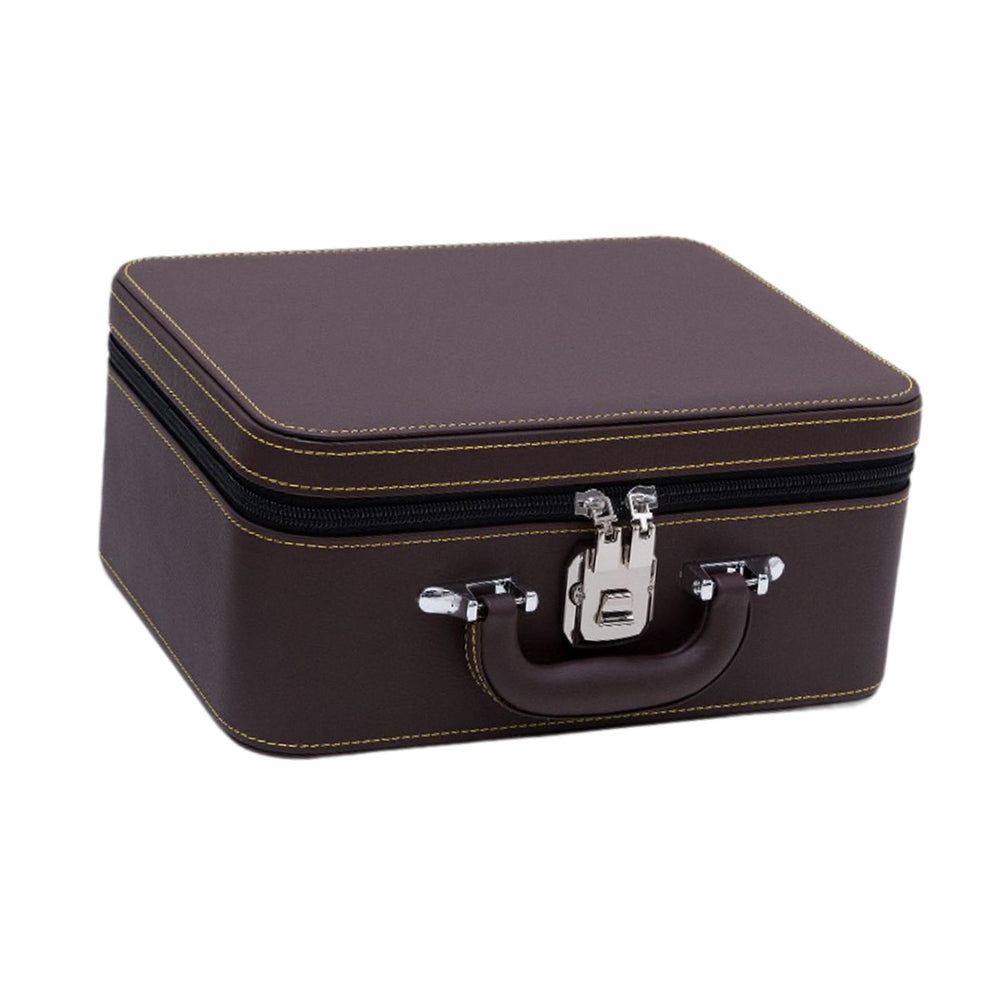 Crofta Jewelry Organizer Box Jewelry Organizer Storage Case for Rings Necklace Pins Coffee