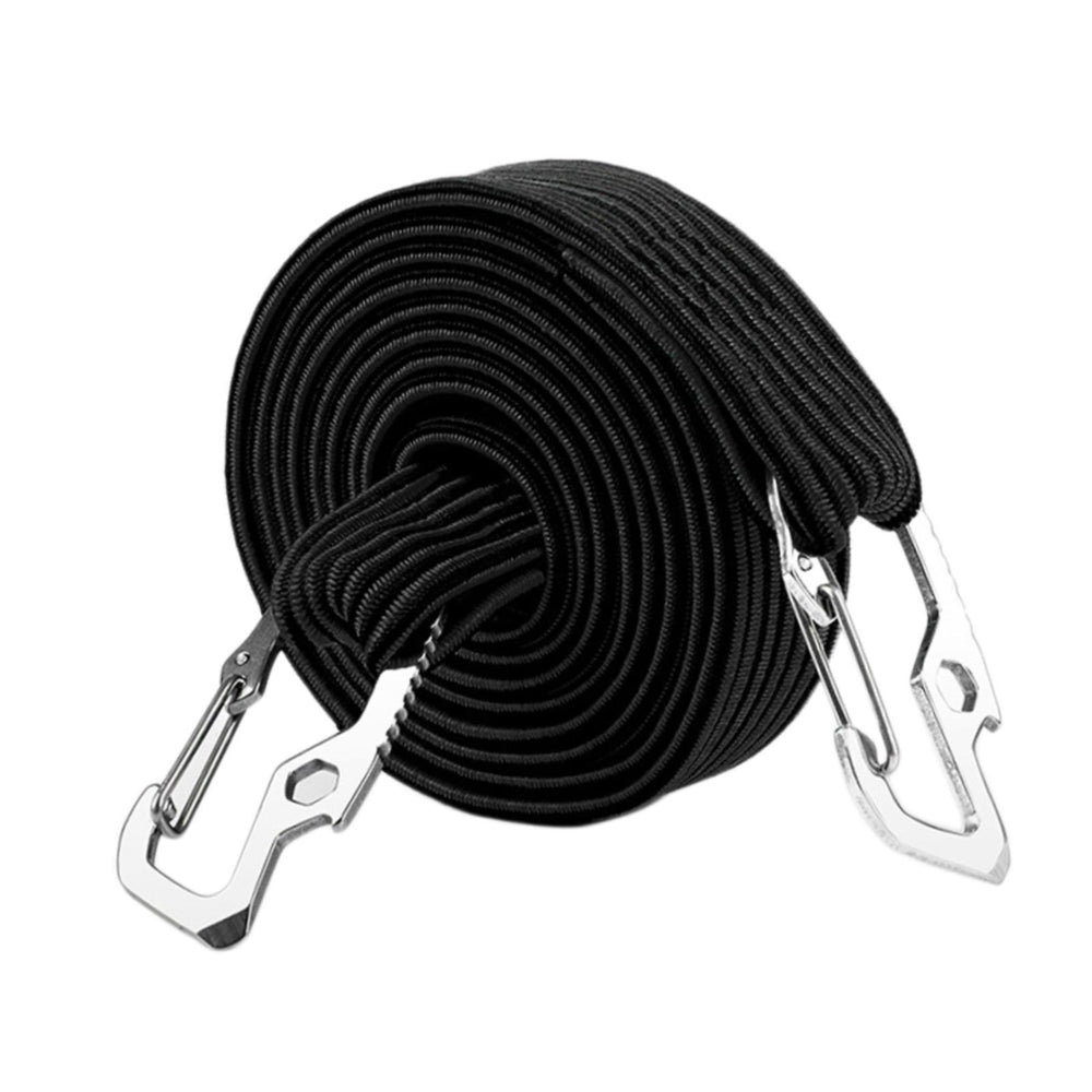 Crofta Elastic Luggage Rope Straps Bungee Cords for Tents, Heavy Objects Latex Core Black 2m