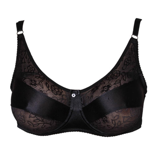 Crofta Women Girls Ladies Special Pocket Cotton Blend Bra Lingerie Undergarments Black 34/75