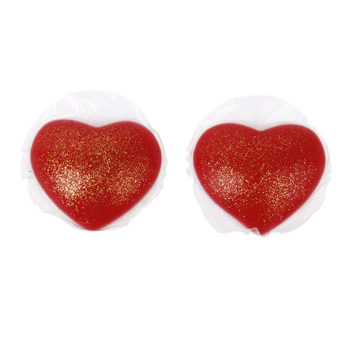 Women's Sexy Silicone Gel Heart Shaped Nipple Covers Breast Stickers Red