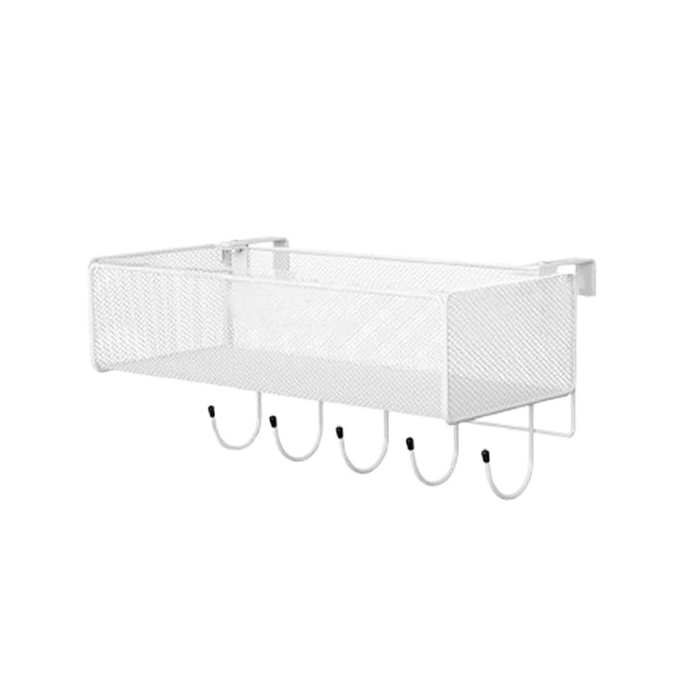 Metal Decorative Railing Shelf Fence Hanging Flower Bucket for Garden Window White