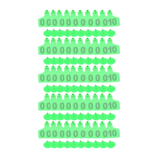 100x Cattle Ear Tags Animal Identification Easy to Use ID Tags for Livestock Green