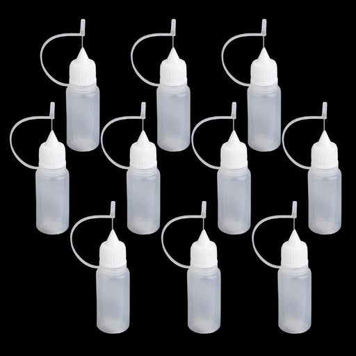 Crofta 10pcs 10ml Needle Tip Empty Plastic Squeezable Dropper Bottle Liquid Storage