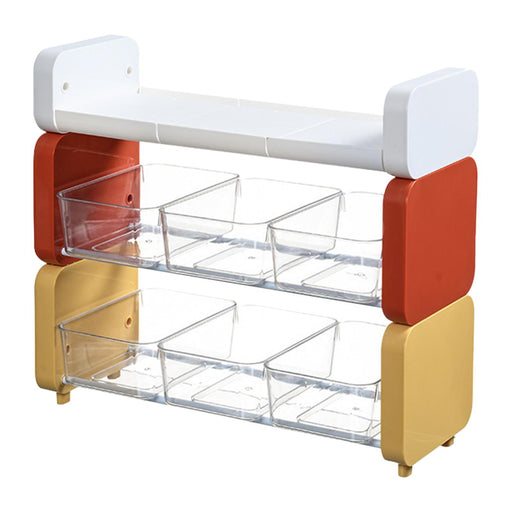 Crofta Tea Bag Organizer 3 Tier Portable Tea Storage Box for Pantry Kitchen Cabinet Colorful