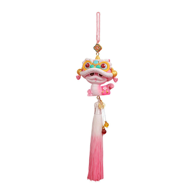 Crofta Year of The Snake Car Ornament 2025 Chinese Lunar New Year Hanging Ornament Pink Tassel