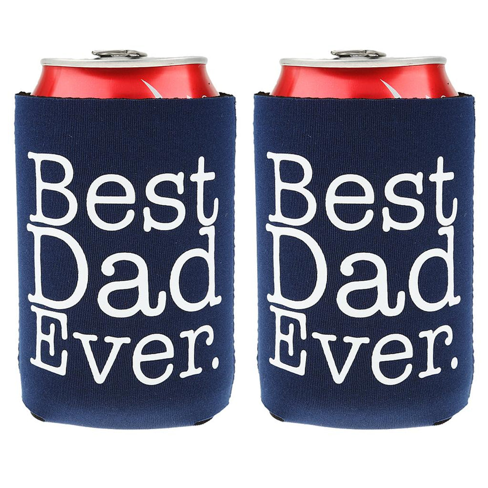 Crofta 2 Pair of Best Dad Ever Beer Soda Can Cooler Sleeve Wrap Holder Father Gifts