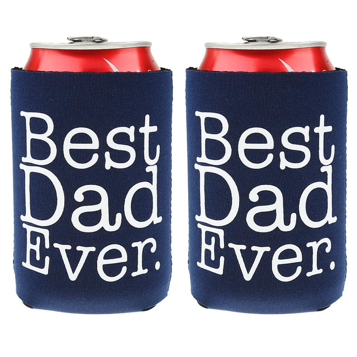 Crofta 2 Pair of Best Dad Ever Beer Soda Can Cooler Sleeve Wrap Holder Father Gifts