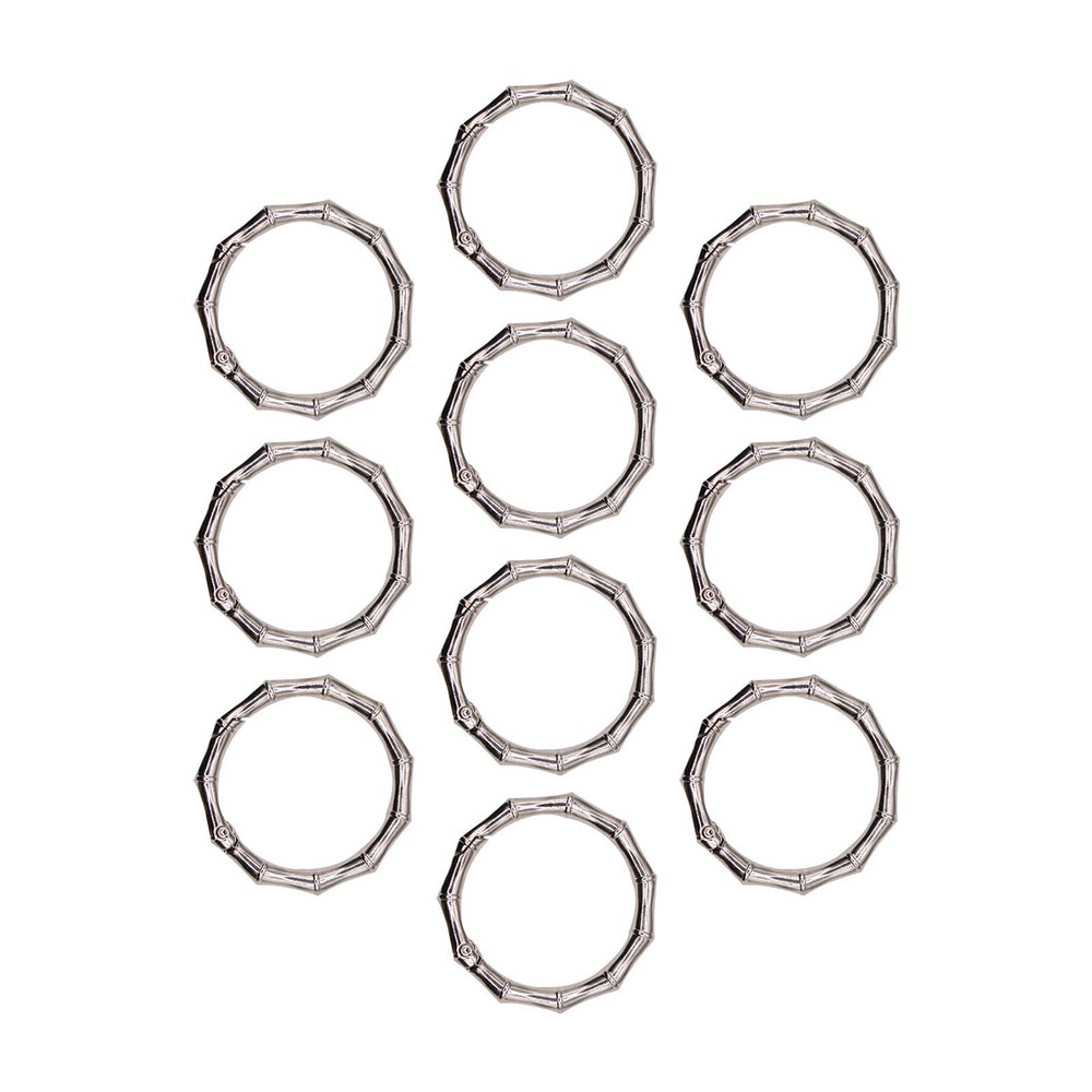 Crofta 10 Pieces Spring Rings Metal Carabiner Clip Snaps for Purse Shoulder Strap Argent