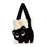 Crofta Tote Bag for Women Shoulder Bag Winter Fluffy Fashion Portable Plush Handbag Beige Black