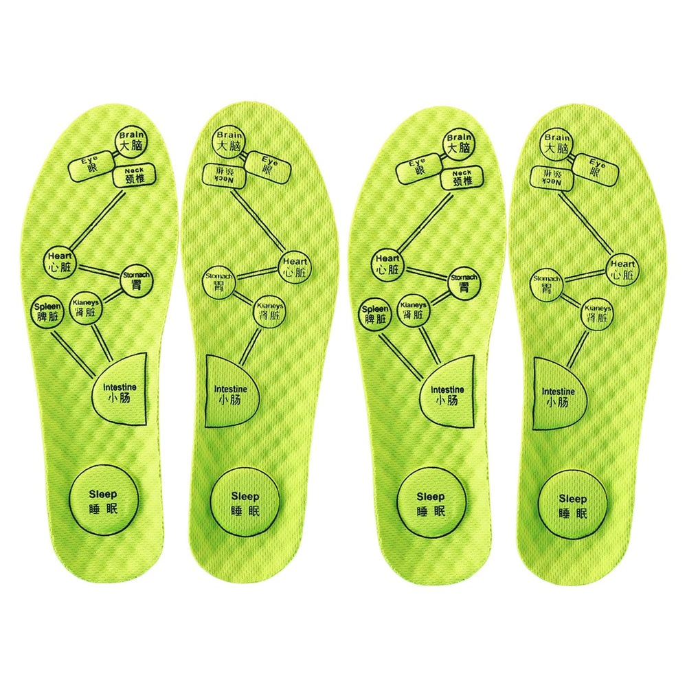 Crofta 2 Pairs Foot Acupressure Insoles Air Cushion Massaging Breathable 43-44 Green