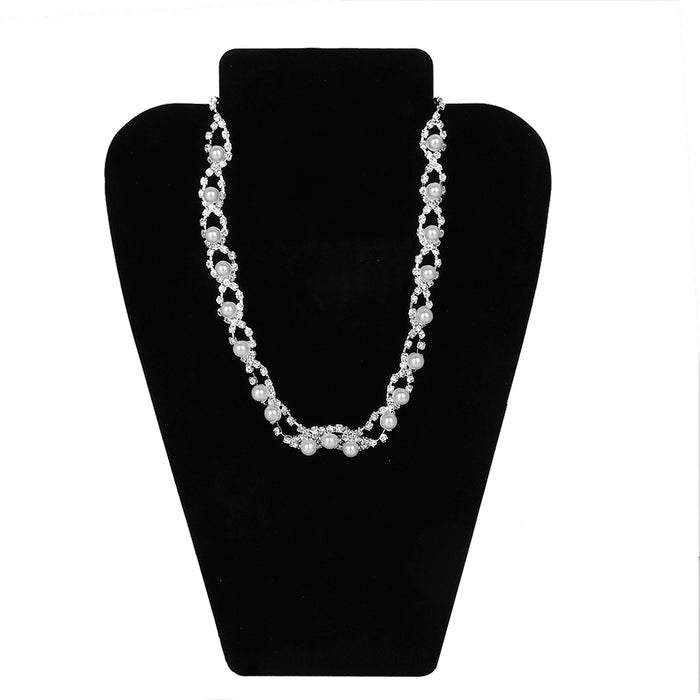 Crofta Womens Necklace Chain Pendant Black Velvet Bust Jewelry Display Holder Organizer Stand Pack of 2PCS Black