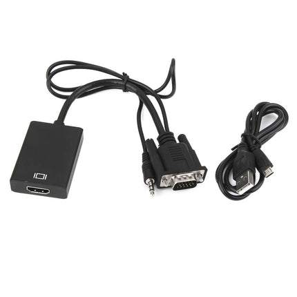 Crofta VGA Male with Audio Cable to HDMI Converter Adapter Lead for HDTV PC DVD