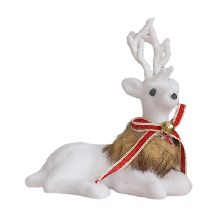 Crofta Xmas Sculpture Gift Christmas Elk Statue for Living Room Indoor Shelf Lying Elk