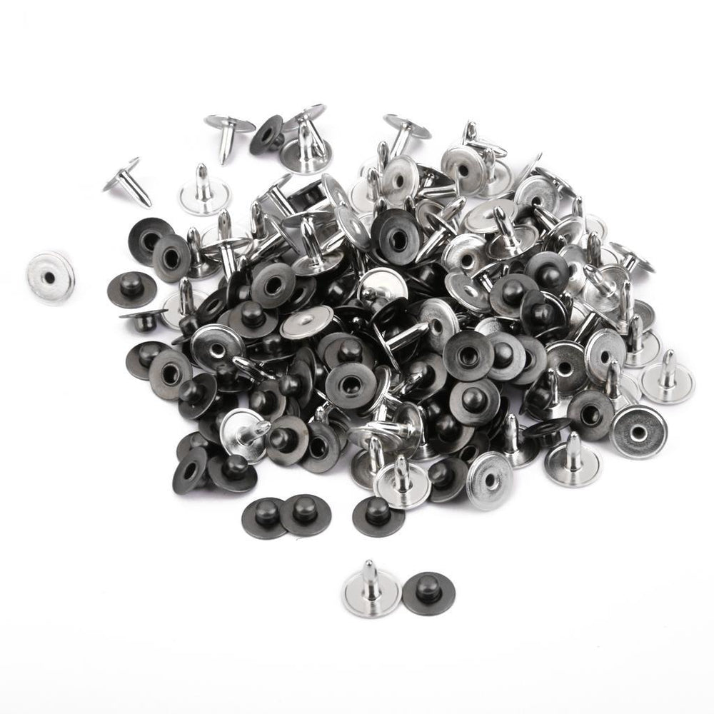 100 Sets Rivets Fasteners Studs Button Sewing Jeans Gray