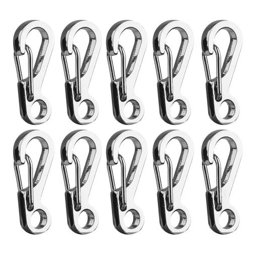 Crofta 10pcs Silver Hanging Buckle Carabiner Clip Snap Spring Hook Keychain Keyring