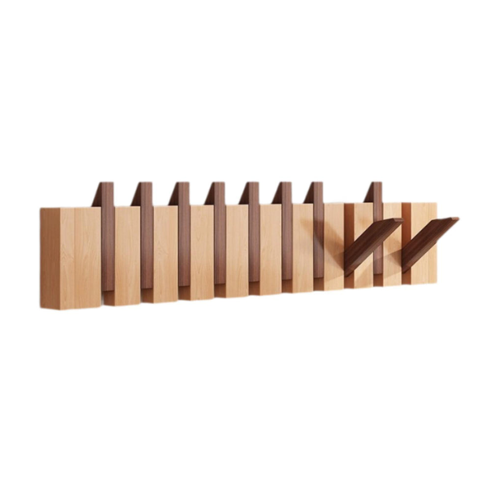 Wood Wall Mounted Piano Coat Rack Entryway Wall Art Hook for Bag Living Room 10 key