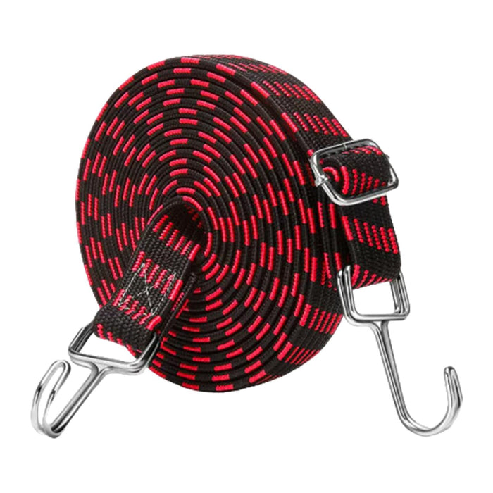 Crofta Elastic Luggage Rope Straps Bungee Cords for Tents, Heavy Objects Latex Core Red Black 5m