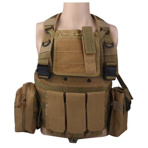 Tactical Molle Assault Military Army Airsoft Tactical SWAT Vest - Tan