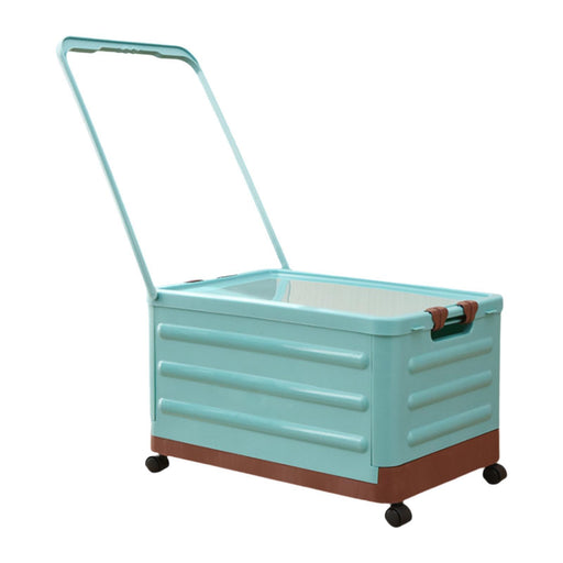 Crofta Storage Bin with Wheels and Pull Handle Folding Lidded Car Trunk Storage Box Blue