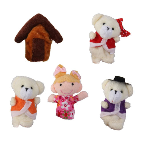 5pcs/Set Goldilocks and Three Bears Finger Puppets Nursery Rhyme/Fairy Tale