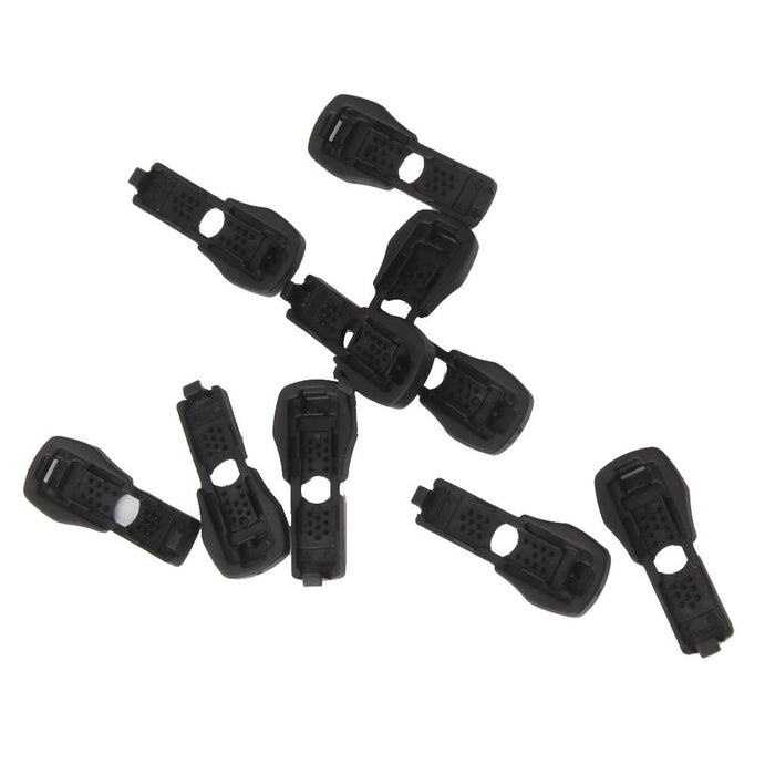 Crofta 10 Pieces Black Zipper Pulls Cord Rope Paracord Ends Lock Buckles