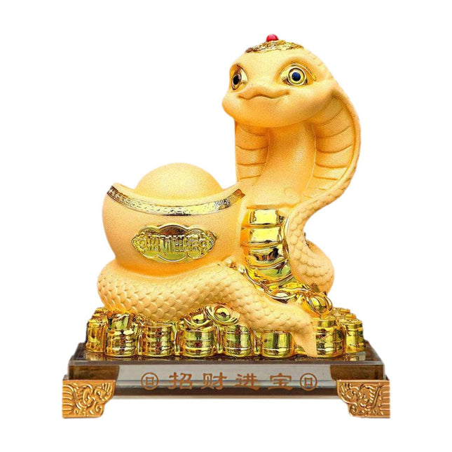 Crofta Year of Snake Statue Resin 2025 Chinese Lunar New Year Decor for Living Room Style A