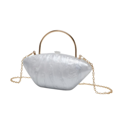 Acrylic Evening Clutch Purse Fashion Crossbody Bag for Wedding Banquet Party White