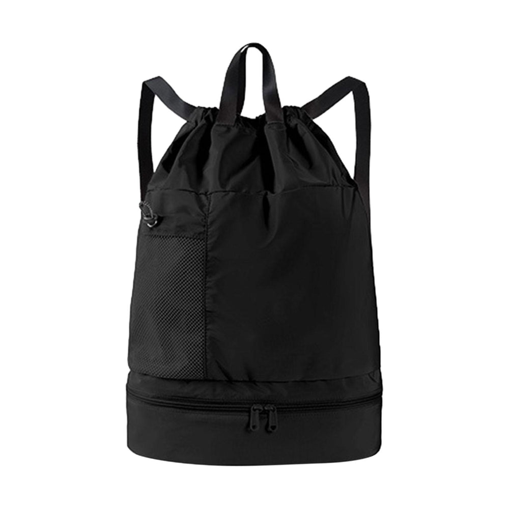 Crofta Mesh Swim Drawstring Backpacks Basketball Bag for Workout Outdoor Volleyball Black