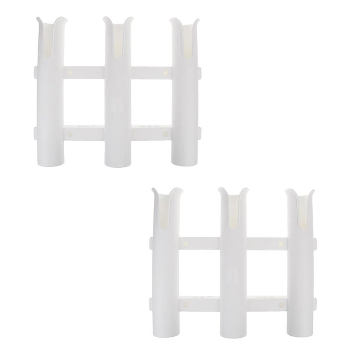 Crofta 2 Pieces / Set Triple 3 Rod Holder Rack Rest Mount Bracket for Boat Fishing