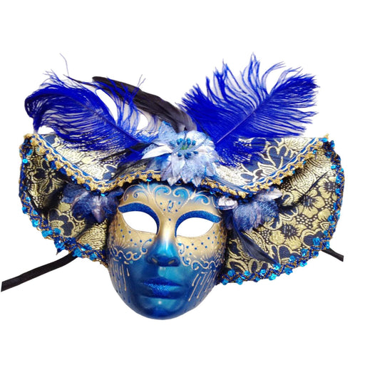 Crofta Masquerade Mask Costume Halloween Accessories for Bar Prom Stage Performance blue