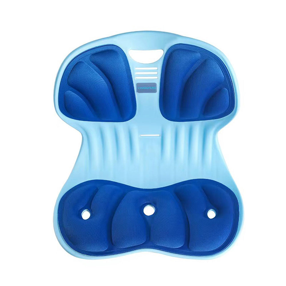 Crofta Back Posture Corrector Portable Nonslip Chair Cushion Ergonomic Back Support Blue