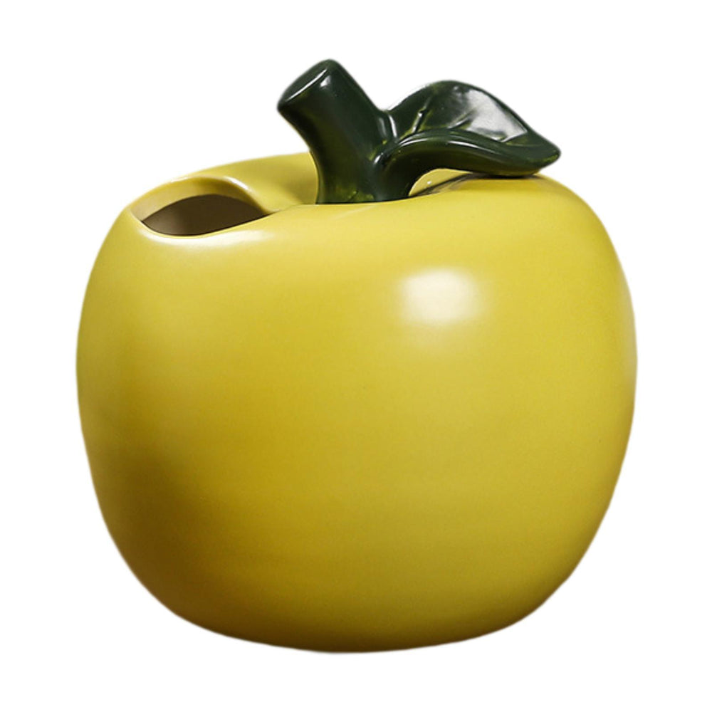 Crofta Fruit Shaped Ceramic Flower Vase Office Fireplace Organizer Propagation Vase Green apple