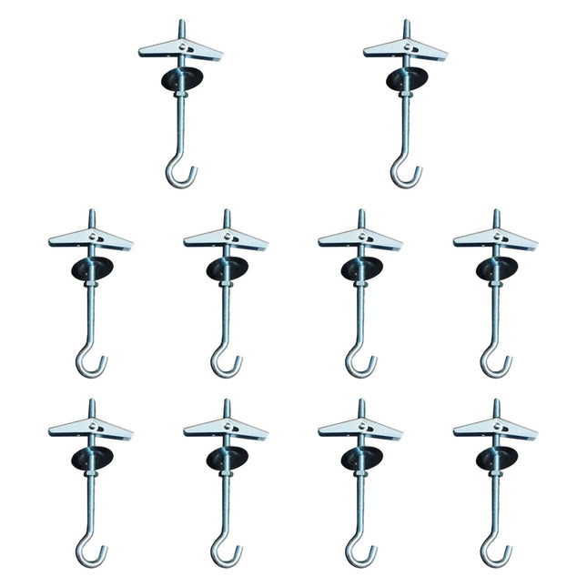 Crofta 10 Pieces M5x9 cm Plasterboard Ceiling Hooks for Drywall Cavity Hollow Brick